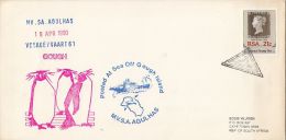M.V.S.A. AGULHAS, POLAR SHIP, SPECIAL COVER, PENGUIN, POSTED AT SEA, 1990, SOUTH AFRIKA - Navires & Brise-glace