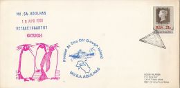 M.V.S.A. AGULHAS, POLAR SHIP, SPECIAL COVER, PENGUIN, POSTED AT SEA, 1990, SOUTH AFRIKA - Navi Polari E Rompighiaccio