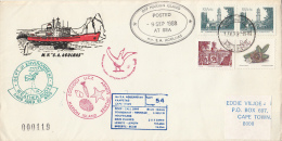 M.V.S.A. AGULHAS, POLAR SHIP, SPECIAL COVER, PENGUIN, POSTED AT SEA, 1988, SOUTH AFRIKA - Navi Polari E Rompighiaccio
