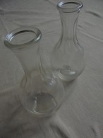 Ancien - Petit Lot De 2 Anciens Petits Flacons à Vin En Verre 25 Cl - Caraffe