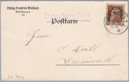 Heimat DE BY NÖRDLINGEN 1912-11-7 Druchsache E.F. Bayern 3Pf. - Cartas & Documentos