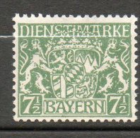 BAVIERE  (service) 7 1/2p Vert Gris 1916-18  N°18 - Mint