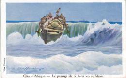 Thème  - Illustration - Haffner - Côte D'Afrique - Le Passage De La Barre En Surf Boat - Haffner