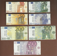EURO-Spielgeld 5 - 500 Euro, Size 80 X 40 Bis 100 X 50 Mm, RRRRR, Used, Gebraucht, Play Money - Other & Unclassified