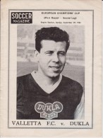 Official Football Programme VALETTA Malta - DUKLA PRAGUE European Cup ( Pre - Champions League ) 1963 1st Round RARE - Abbigliamento, Souvenirs & Varie