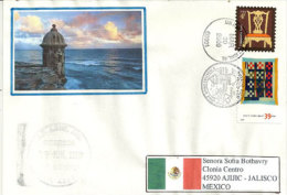 USA. 530 Ieme Anniversaire Decouverte Porto-Rico Par Christophe Colomb, Enveloppe Souvenir Adressée  Au Mexique. - Cristóbal Colón