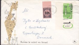 Israel REHOVAT 1960 Cover Lettre To Denmark "Suivez Le Soleil En Israel" Cachet Timbre Avec Tabs - Poste Aérienne