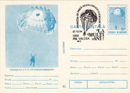 PARACHUTTING, PC STATIONERY, ENTIER POSTAL, 1994, ROMANIA - Parachutisme