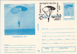 PARACHUTTING, PC STATIONERY, ENTIER POSTAL, 1994, ROMANIA - Parachutting