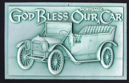 Molded Plastic  «God Bless Our Mortgaged Car» Unused - Sonstige & Ohne Zuordnung