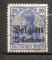 BELGIQUE (Occupation)  25c S 20p Bleu Violet 1914 N°4 - Esercito Tedesco