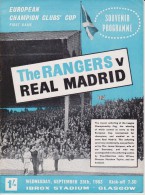 Official Football Programme RANGERS - REAL MADRID  With PUSKAS, DI STEFANO European Cup ( Pre - Champions League ) 1963 - Abbigliamento, Souvenirs & Varie