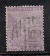 Cape Of Good Hope Used Scott #18 6p ´Hope´ With Frameline, Violet Watermark Crown CC - Sarawak (...-1963)