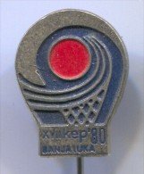 BASKETBALL - XVII KEP, 1980. Banja Luka, Bosnia And Herzegovina, Pin, Badge, EuroBasket 1980 Women - Pallacanestro