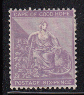 Cape Of Good Hope MH Scott #49 6p ´Hope´ Without Frameline, Violet Watermark Cabled Anchor - Kaap De Goede Hoop (1853-1904)