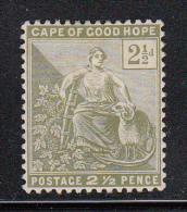 Cape Of Good Hope MH Scott #56 2 1/2p ´Hope´ Without Frameline, Sage Green Watermark Cabled Anchor - Kaap De Goede Hoop (1853-1904)