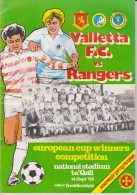 Official Football Programme VALLETTA Malta - RANGERS European Cup Winners Cup 1983 1st Round - Abbigliamento, Souvenirs & Varie