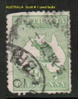 AUSTRALIA    Scott  # 1  USED FAULTS - Used Stamps