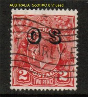 AUSTRALIA    Scott  # O 8 VF USED - Dienstmarken