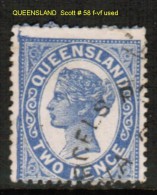 QUEENSLAND    Scott  # 58 F-VF USED - Gebruikt