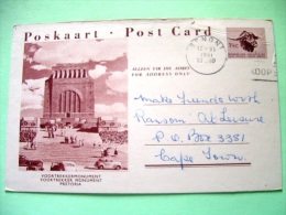 South Africa 1961 Locally Used Pre Paid Postcard - Voortrekker Monument - Buffalo - Briefe U. Dokumente