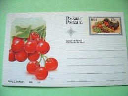 South Africa 1982 Unused Pre Paid Postcard - Fruits - Cherries - Brieven En Documenten