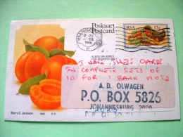 South Africa 1986 Locally Used Pre Paid Postcard - Fruits - Peach - Brieven En Documenten