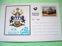 South Africa 1991 Unused Pre Paid Postcard - Arms Horses - Cartas & Documentos