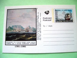 South Africa 1991 Unused Pre Paid Postcard - Mountains - Ships - Cartas & Documentos