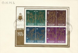 Aiutaki 1976 Christmas Mini Sheet FDC - Aitutaki