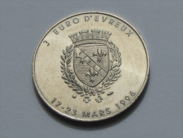 3 Trois EURO D´EVREUX - 17-23 Mars 1996.  ***** EN ACHAT IMMEDIAT **** - Euros Of The Cities