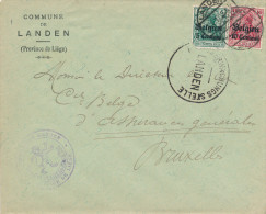 649/22 - Lettre TP Germania LANDEN 1917 - Entete Et Cachet Commune De LANDEN - Censure Dito - [OC1/25] Gen. Gouv.