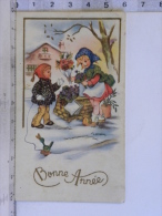 Mignonnette Bonne Année - Illustrateur GOUGEON - Enfants Fillettes Fleurs - Gougeon