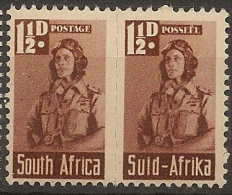 SOUTH AFRICA 1942 1 1/2d Pair SG 99a UNHM #CM432 - Ungebraucht