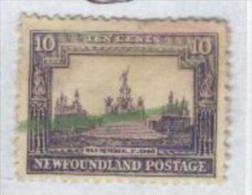 1928 Newfoundland (Canada) -10 Cents War Memorial / Monument De Guerre  Sc 153 SG 185 Used Oblitere - 1908-1947