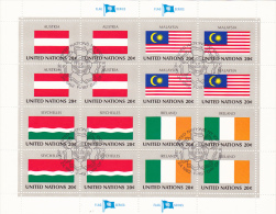 Delcampe - UNITED NATIONS, FLAGS,AUSTRIA, MALAYSIA, SEYCHELLES, IRELAND, CANCELATION FDC, MINISHEET - Briefmarken
