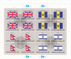 Delcampe - UNITED NATIONS, UNITED KINGDOM, BARBADOS, NEPAL, ISRAEL, CANCELATION FDC, MINISHEET - Briefmarken