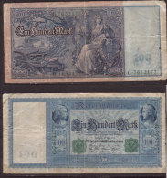 Deutsches Reich , 100 Mark , 1910 , RB-44a , VG - 100 Mark