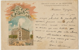 Pub Assurances La New York Assurance Sur La Vie Paris Imp. Lemercier Carte Artistique - Banche