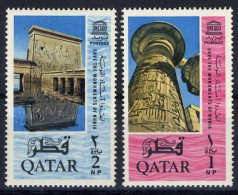 1965 QATAR Save Nubian Monuments 2 Values (MNH) Mint Never Hinged - Qatar