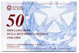 1996 ITALIA 50° PROCLAMAZIONE DELLA REPUBBLICA ITALIANA  LIRE 10000 ARG FDC - Conmemorativas