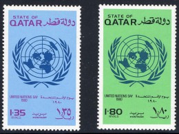 1980 QATAR United Nations Day Complete Set 2 Values (MNH) Mint Never Hinged - Qatar