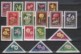 Hungary 1950-1958. Complete Flowers Collection - 3 Better Complete Sets MNH (**) - Verzamelingen