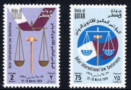 1994 QATAR World Congress Of The International Law Complete Set 2 Values (MNH) Mint Never Hinged - Qatar