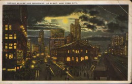 United States -Postcard  Written -  Herald Square And Broadway At Night,New York City - 2/scans - Broadway