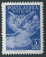 1947 VATICANO POSTA AEREA SOGGETTI VARI 5 LIRE MNH ** - EDV17.7 - Aéreo