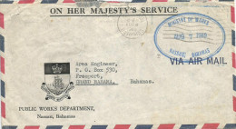 Bahamas 1969 Nassau Unfranked Postage Paid OHMS Cover - 1963-1973 Autonomía Interna