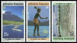 Polynésie 1991 - La Pêche Aux Cailloux - 3val Neuf // Mnh - Neufs