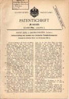 Original Patent - Adolf Lenz In Bronschhofen / Wil , 1905 ,  Alarmvorrichtung Für Flüssigkeiten , Alarmanlage !!! - Wil