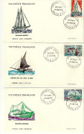 Enveloppes Premier Jour Tahiti Papeete Bateaux Lot De 6 Enveloppes - Tahiti